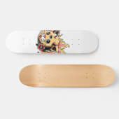 Drie Tattoo van Eyed Cute Kitten Flames Persoonlijk Skateboard (Horizontaal)