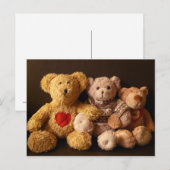 Drie Teddy Bears Briefkaart (Voorkant / Achterkant)