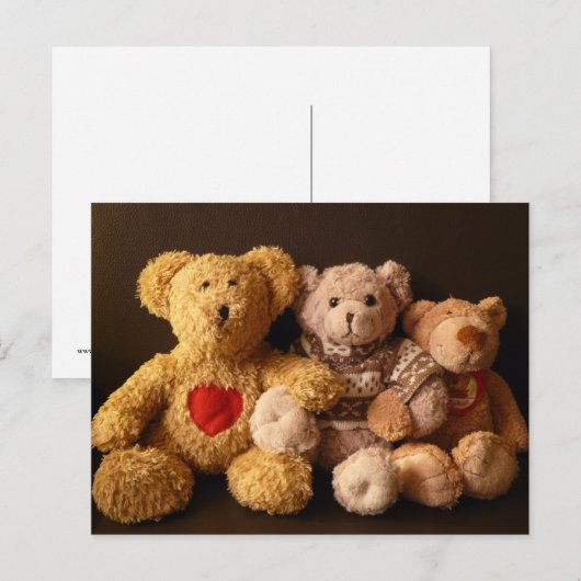 Drie Teddy Bears Briefkaart (Voorkant / Achterkant)