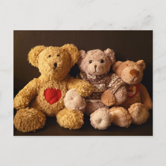 Drie Teddy Bears Briefkaart (Voorkant)