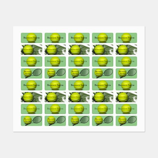Drie Tennis Design noemen Markeringen Labels (Vel)