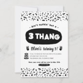 Drie Thang, 90s Hip Hop Birthday Party Invitation Kaart (Voorkant)
