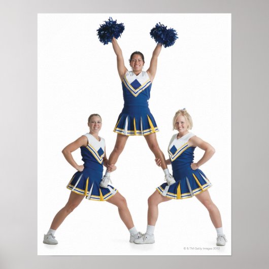 drie tienercheerleaders in het caucasiaanse vrouw poster (Voorkant)