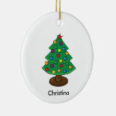 Drie-tier kerstboom gepersonaliseerd keramisch ornament (Rechts)