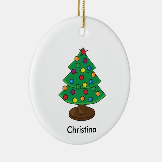 Drie-tier kerstboom gepersonaliseerd keramisch ornament (Rechts)