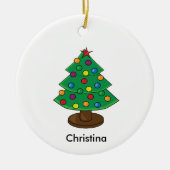 Drie-tier kerstboom gepersonaliseerd keramisch ornament (Voorkant)