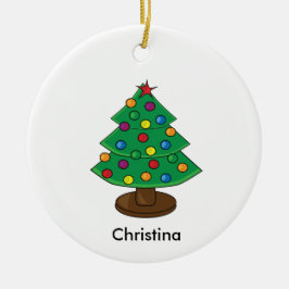 Drie-tier kerstboom gepersonaliseerd keramisch ornament