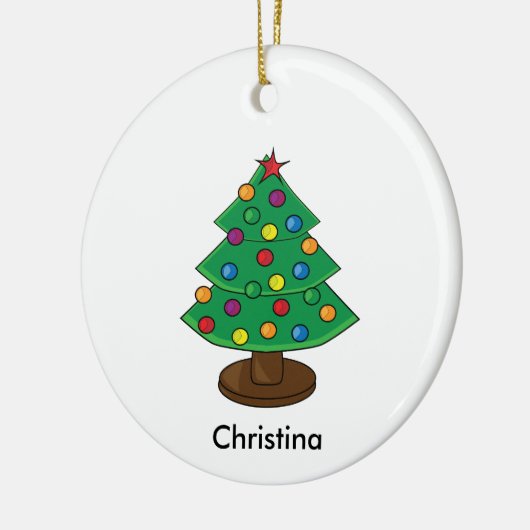 Drie-tier kerstboom gepersonaliseerd keramisch ornament (Links)