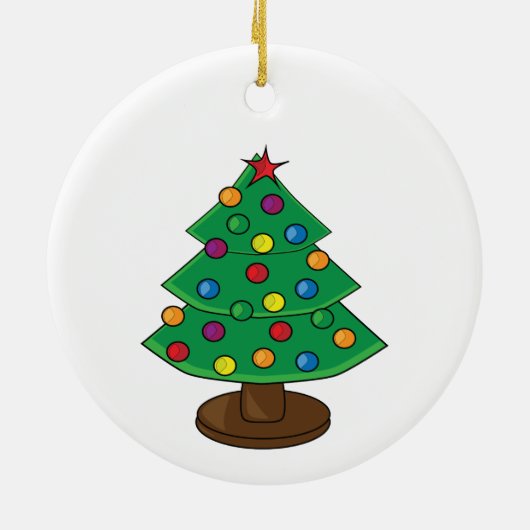 Drie-tier kerstboom gepersonaliseerd keramisch ornament (Achterkant)