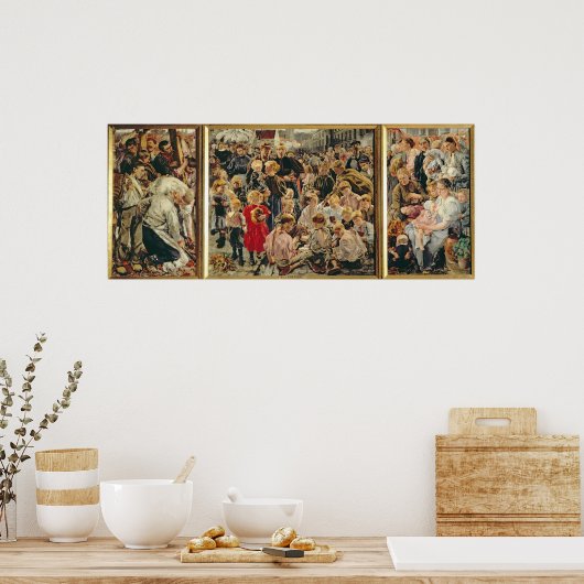 Drie tijdperken van een Man, 1895 Poster (Keuken)