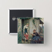 Drie tijdperken vierkante button 5,1 cm (Voorkant /achterkant)