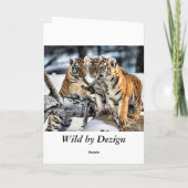 Drie tijger kubussen in sneeuwkunst kaart (Achterkant)