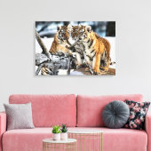 Drie tijgerkubussen spelen canvas afdruk (Insitu (Woonkamer))
