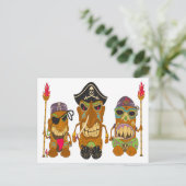 Drie Tiki piraten, grappig Briefkaart (Staand voorkant)