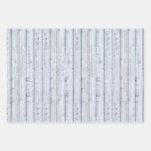 Drie tinten blauw knoestig hout inpakpapier vel (Voorkant 3)