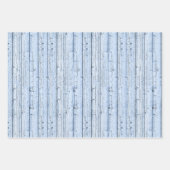 Drie tinten blauw knoestig hout inpakpapier vel (Voorkant 2)