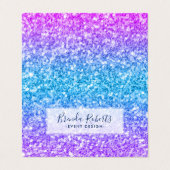 Drie tinten faux glitter visitekaartje (Buitenkant ongevouwen)
