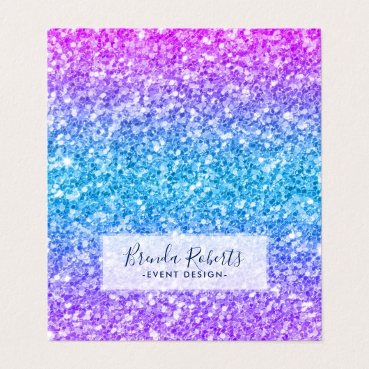 Drie tinten faux glitter visitekaartje (Buitenkant ongevouwen)