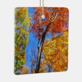 Drie tinten kleurrijke Herfst esdoorn bomen Keramisch Ornament (Rechts)