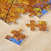 Drie tinten kleurrijke herfst esdoornbomen legpuzzel (Zijkant)
