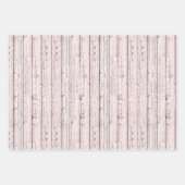 Drie tinten roze knoestig hout inpakpapier vel (Voorkant 3)