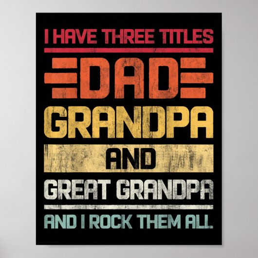 Drie titels papa en opa; overgrootvader en ik poster (Voorkant)