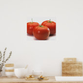Drie tomaten aan de balie, close-up poster (Keuken)