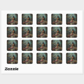 Drie tongen vierkante sticker (Vel)