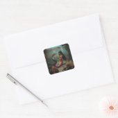 Drie tongen vierkante sticker (Envelop)