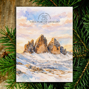 Drie Toppen van Lavaredo Waterverf Berg Briefkaart