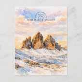 Drie Toppen van Lavaredo | Waterverf Berg Briefkaart (Voorkant)