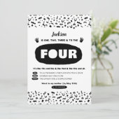 Drie tot vier, 90s 's Hop Birthday Kaart (Staand voorkant)