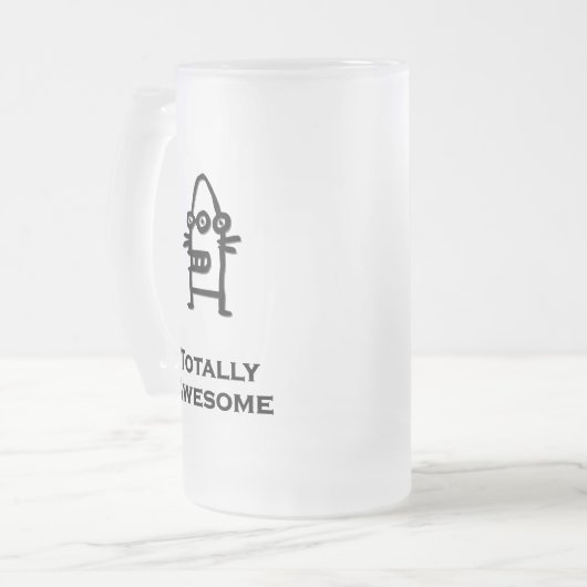 Drie totaal Geweldige Oog Bot Matglas Bierpul (Voorkant links)