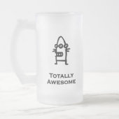 Drie totaal Geweldige Oog Bot Matglas Bierpul (Links)