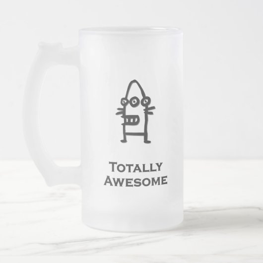 Drie totaal Geweldige Oog Bot Matglas Bierpul (Links)