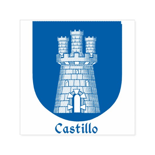 Drie Tower Turret Castillo Spanje Zelfinktende Stempel (Design)