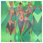 Drie traditionele etnische zwarte vrouwen dansen stof (Close Up)