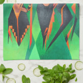 Drie traditionele etnische zwarte vrouwen dansen theedoek (Gevouwen)