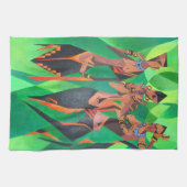 Drie traditionele etnische zwarte vrouwen dansen theedoek (Horizontaal)