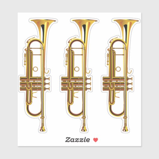 Drie trompetten sticker (Vel)