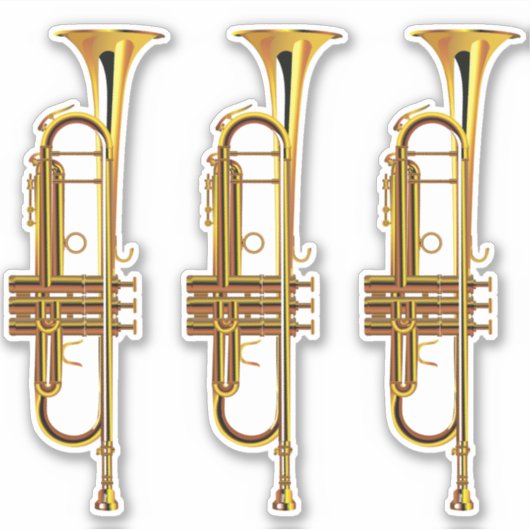 Drie trompetten sticker (Voorkant)