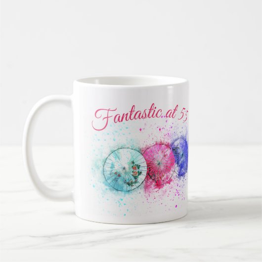 Drie Tropische Drink-Umbrellas "Fantastisch bij 55 Koffiemok (Links)