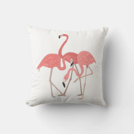 Drie tropische flamingo's kussen