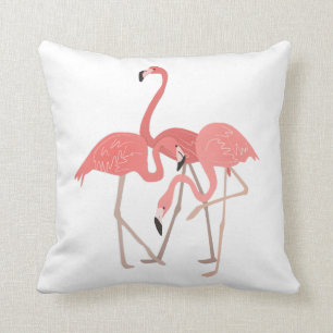 Drie tropische flamingo's kussen