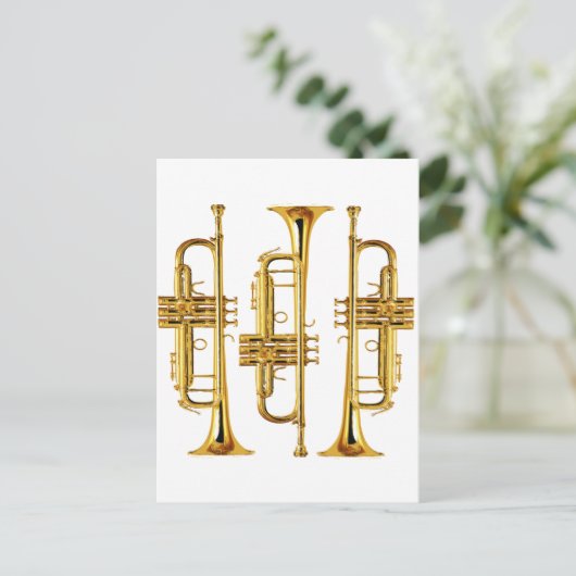 Drie Trumpets Briefkaart (Staand voorkant)