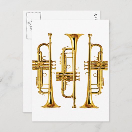 Drie Trumpets Briefkaart (Voorkant / Achterkant)