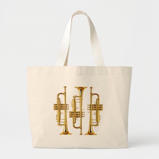 Drie Trumpets Grote Tote Bag (Voorkant)