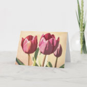Drie Tulp Bloemen Mid-Century Modern Kunstkaart Kaart (Voorkant)