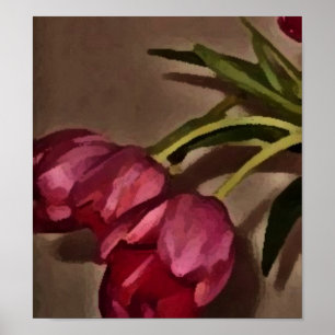 Drie tulpen afdrukken poster