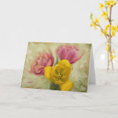 Drie Tulpen Blanco groet en Notecard Kaart (Gele Bloem)